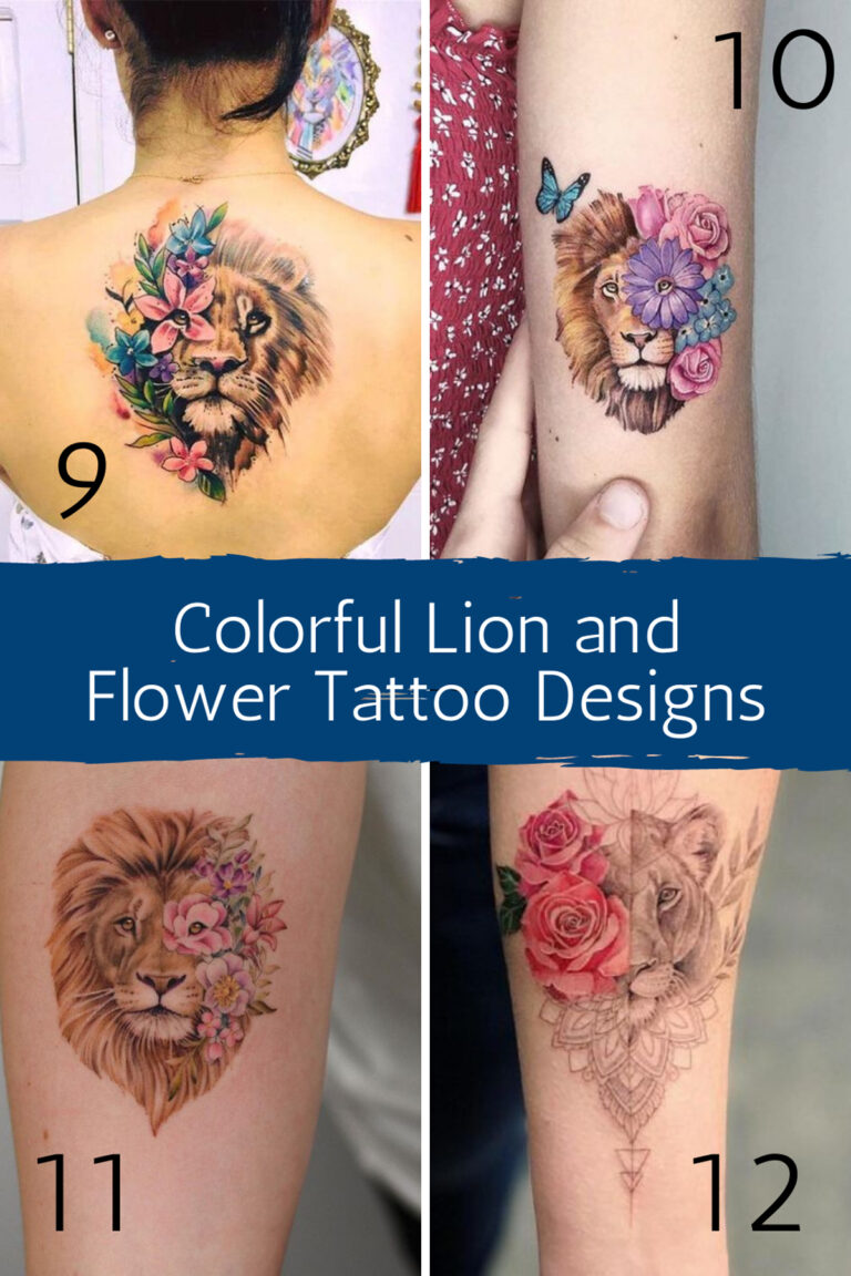 Fiercely Strong Half Lion Half Flower Tattoo Ideas - Tattoo Glee