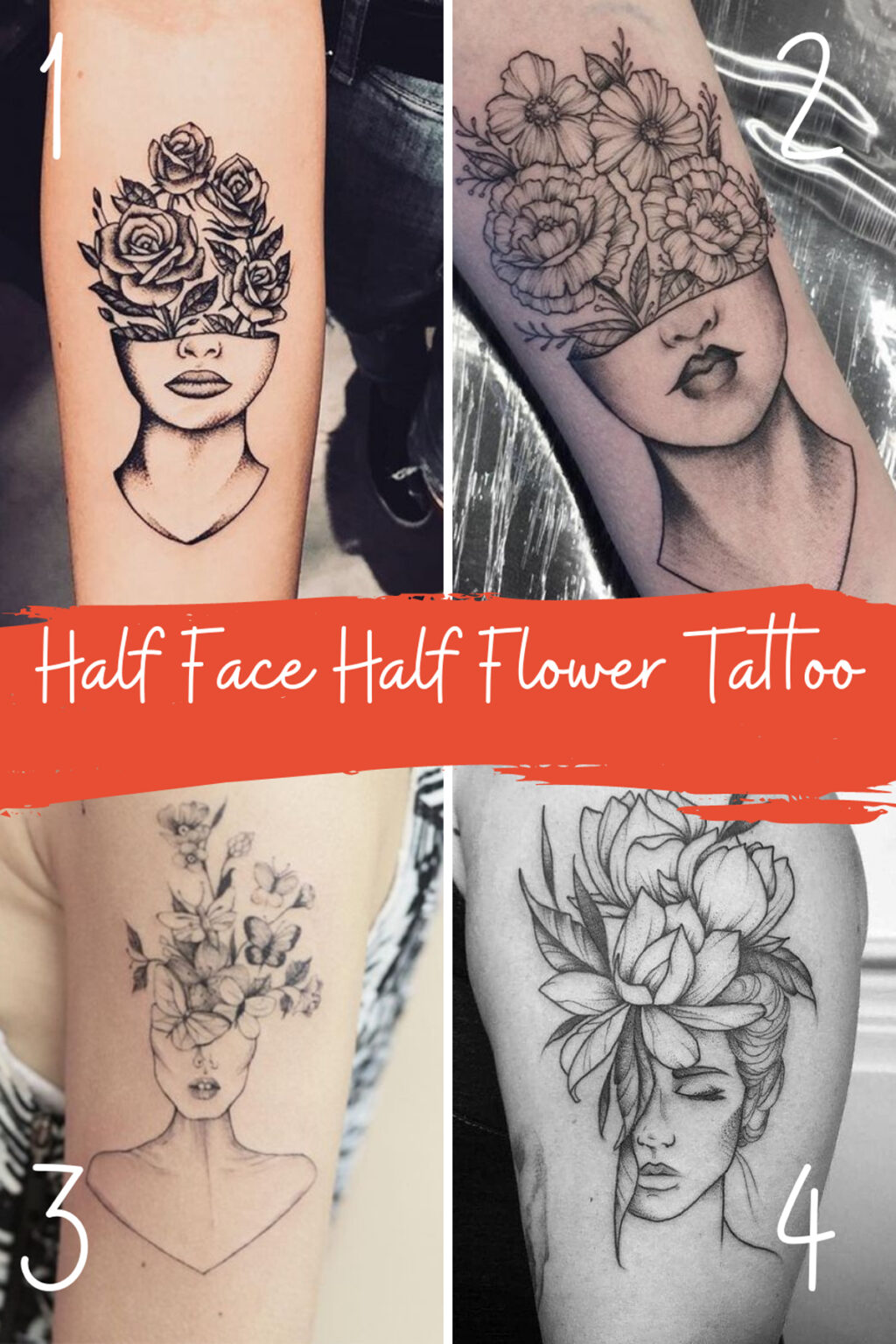 Unique Half Face Half Flower Tattoo Ideas - Tattoo Glee