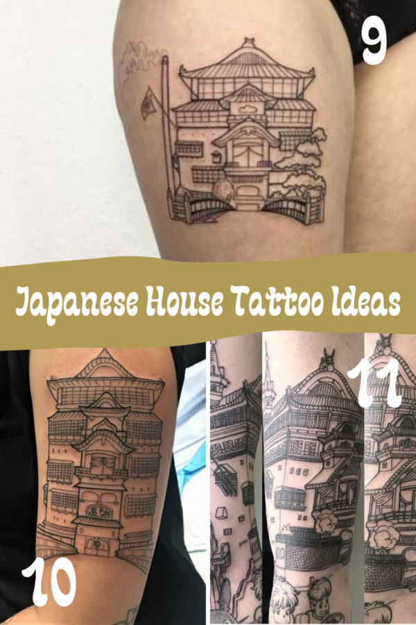 Japanese Style House Tattoo