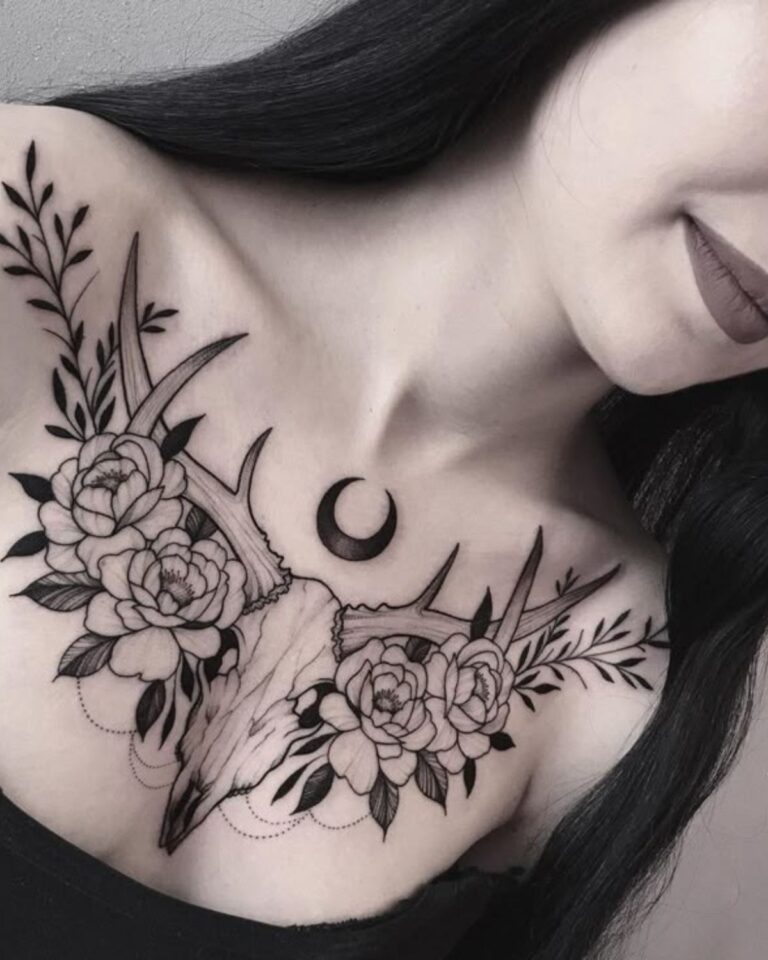 53 Beautiful Chest Tattoos for Women (Floral, Delicate & Bold Designs ...