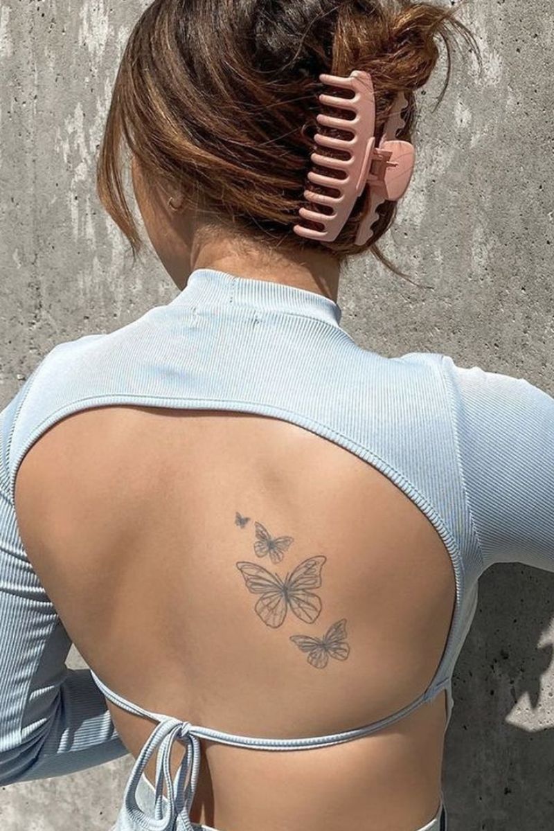 Tattoo of a group of butterflies
