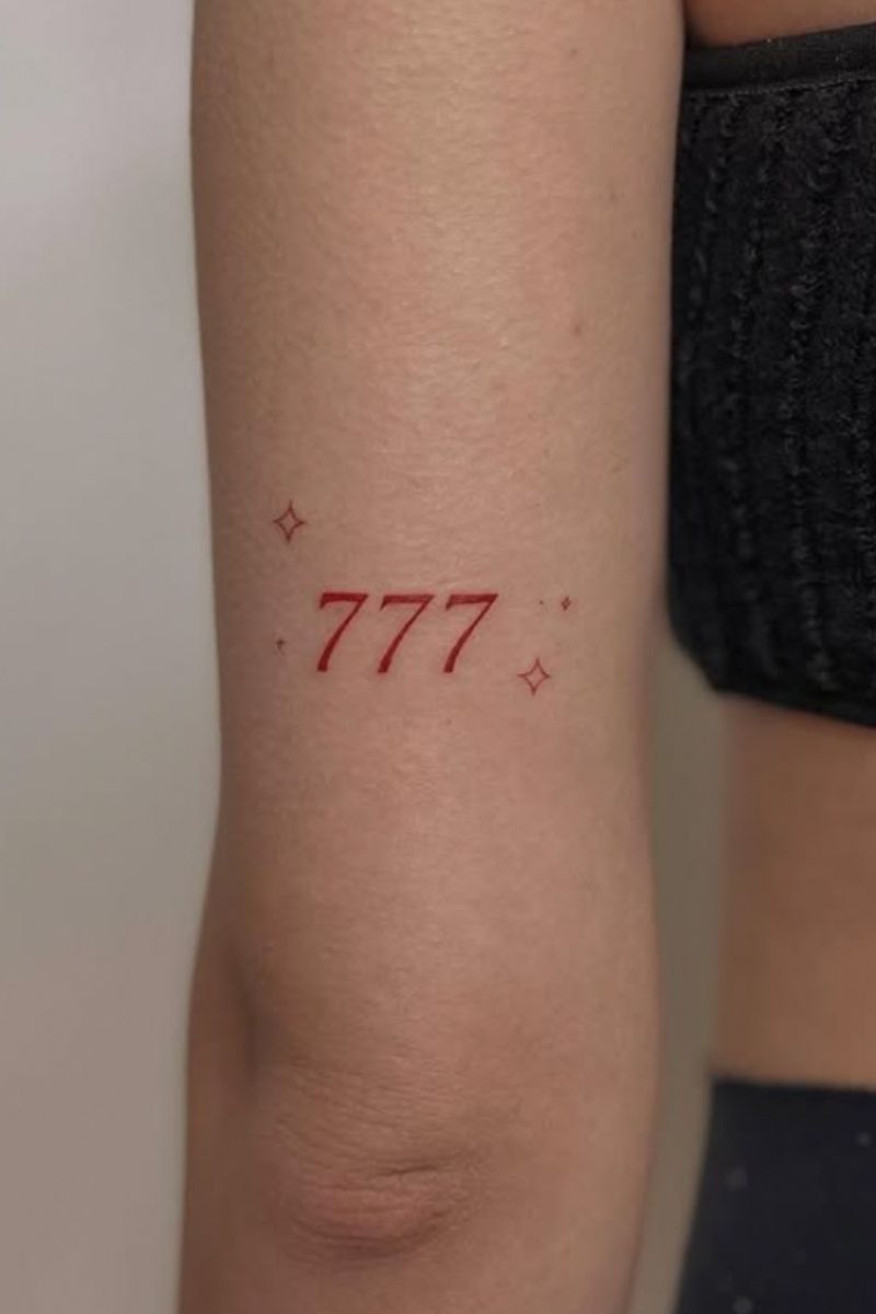 Minimalist tattoo of angel numbers